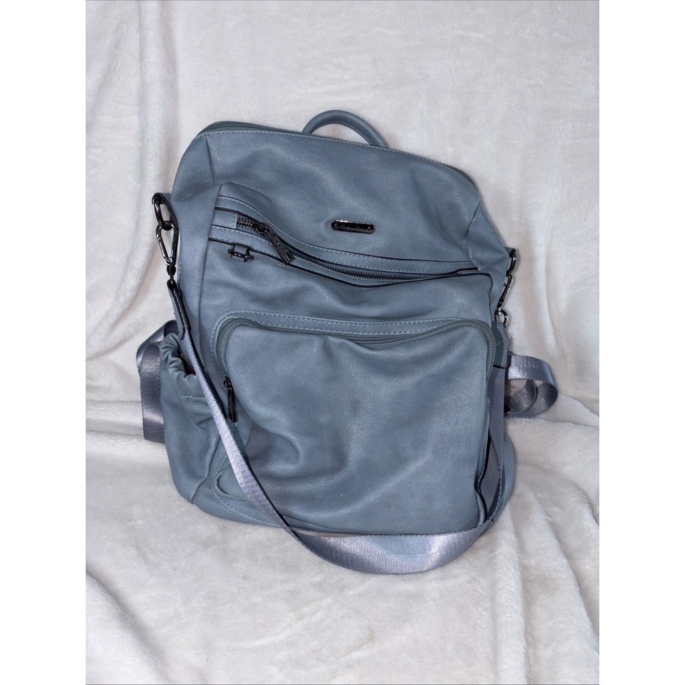 Convertible Backpack Purse CLUCI Dusty Blue Designer Daypack Travel Work Daily
